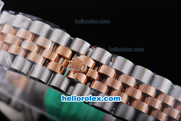 Rolex Datejust Automatic with Rose Gold Bezel and Dial-Small Calendar and Two Tone Strap - Click Image to Close